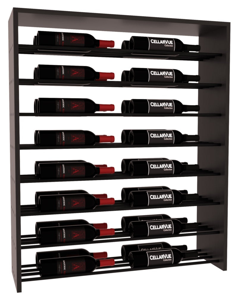InstaCellar 35" Horizontal Double Deep Top Display – Black Metal Rods – Ponderosa Pine / Black stained