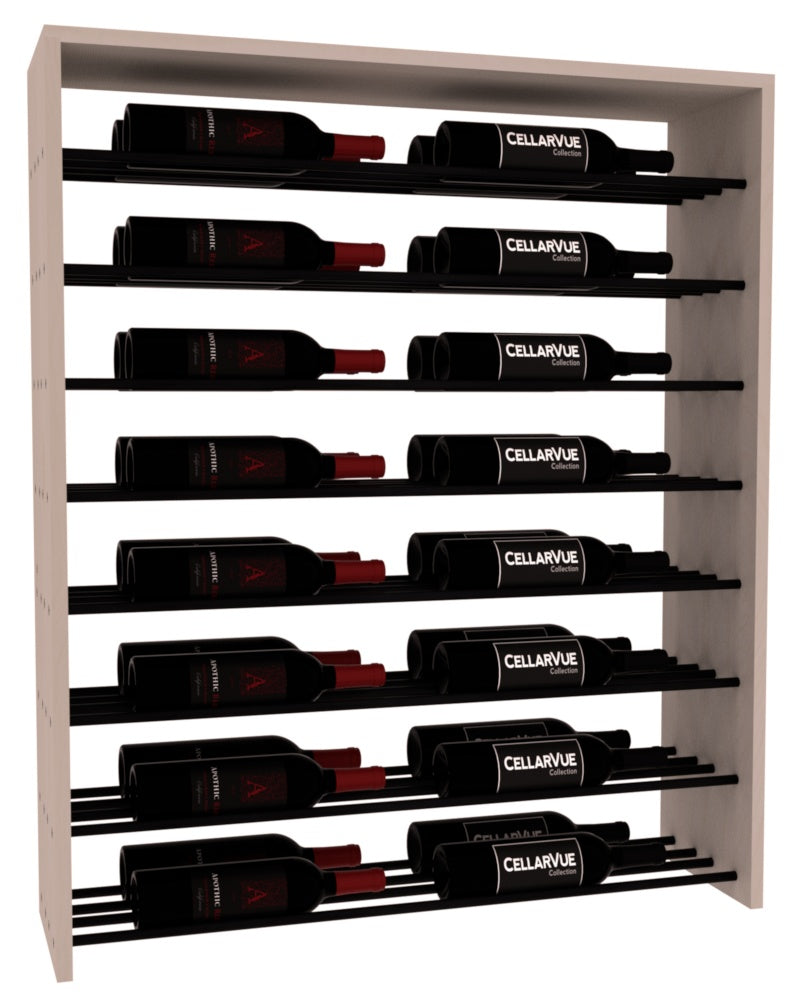 InstaCellar 35" Horizontal Double Deep Top Display – Black Metal Rods – Ponderosa Pine / Greywash stained
