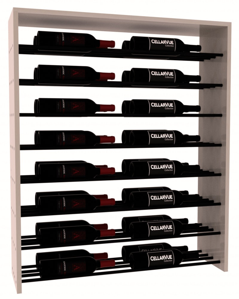 InstaCellar 35" Horizontal Double Deep Top Display – Black Metal Rods – Ponderosa Pine / Greywash stained