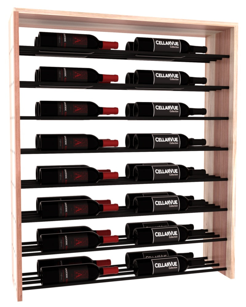 InstaCellar 35" Horizontal Double Deep Top Display – Black Metal Rods – Premium Redwood / Unstained