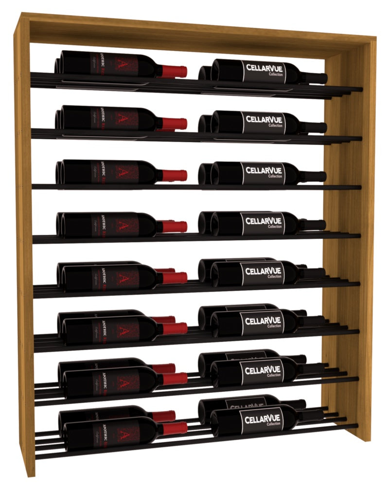 InstaCellar 35" Horizontal Double Deep Top Display – Black Metal Rods – Premium Redwood / Oak stained
