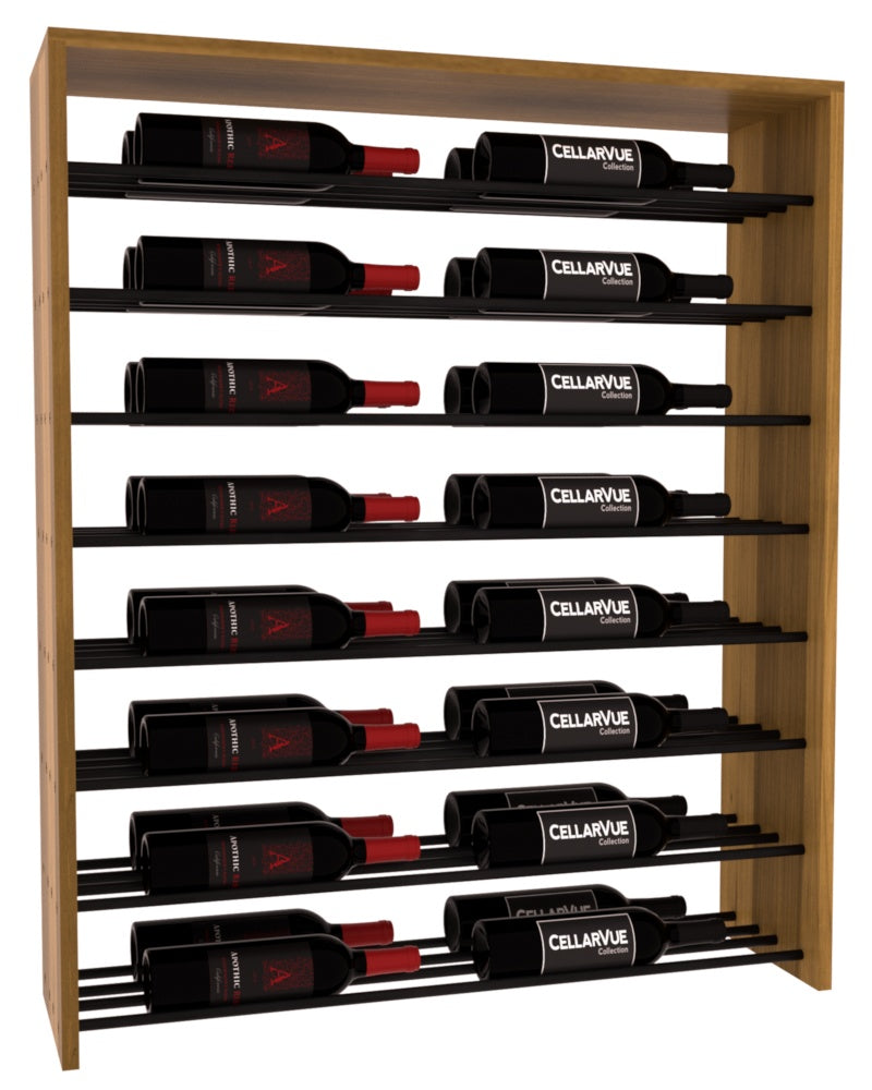 InstaCellar 35" Horizontal Double Deep Top Display – Black Metal Rods – Premium Redwood / Oak stained
