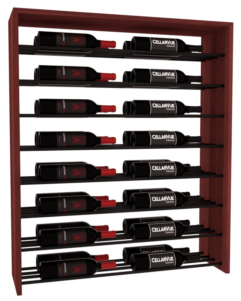 InstaCellar 35" Horizontal Double Deep Top Display – Black Metal Rods – Premium Redwood / Cherry stained