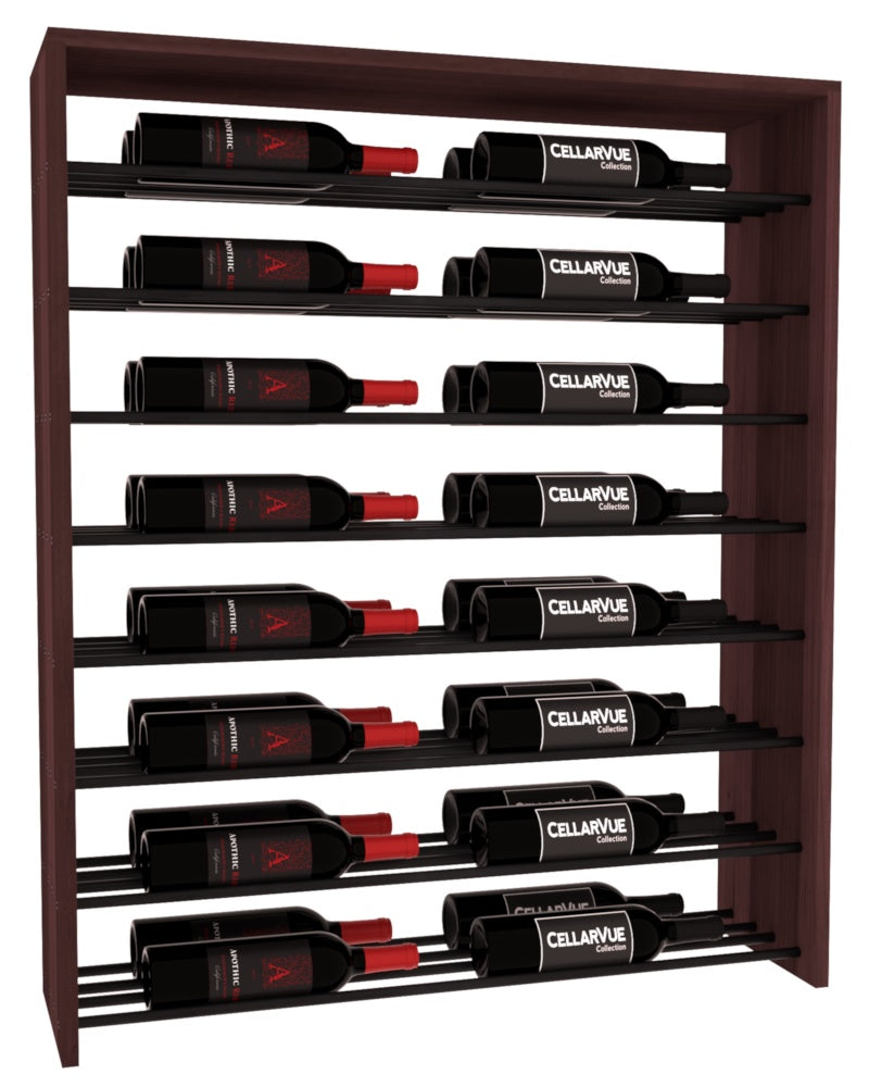 InstaCellar 35" Horizontal Double Deep Top Display – Black Metal Rods – Premium Redwood / Walnut stained