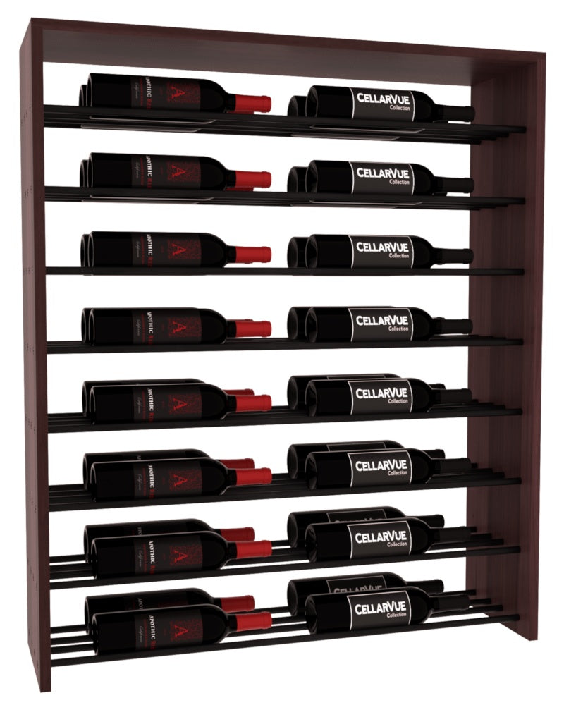 InstaCellar 35" Horizontal Double Deep Top Display – Black Metal Rods – Premium Redwood / Walnut stained