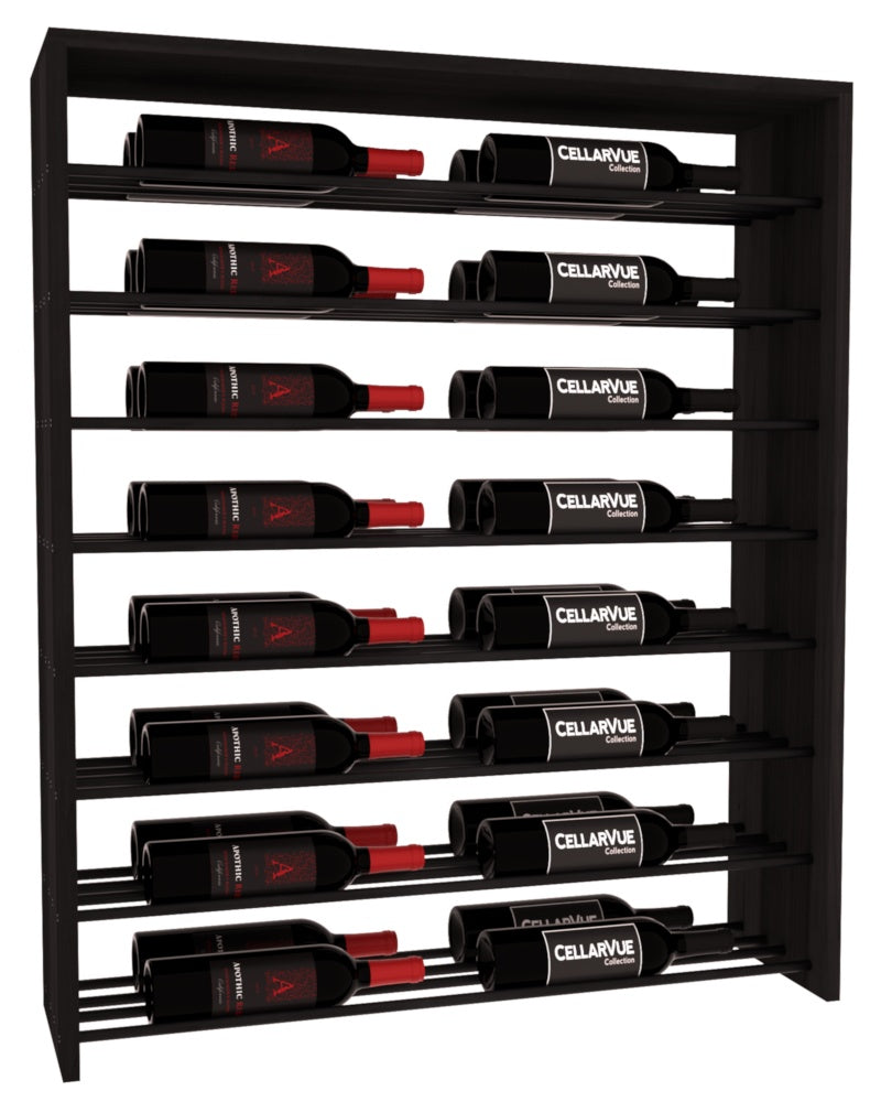 InstaCellar 35" Horizontal Double Deep Top Display – Black Metal Rods – Premium Redwood / Black stained