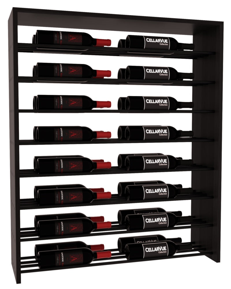 InstaCellar 35" Horizontal Double Deep Top Display – Black Metal Rods – Premium Redwood / Black stained