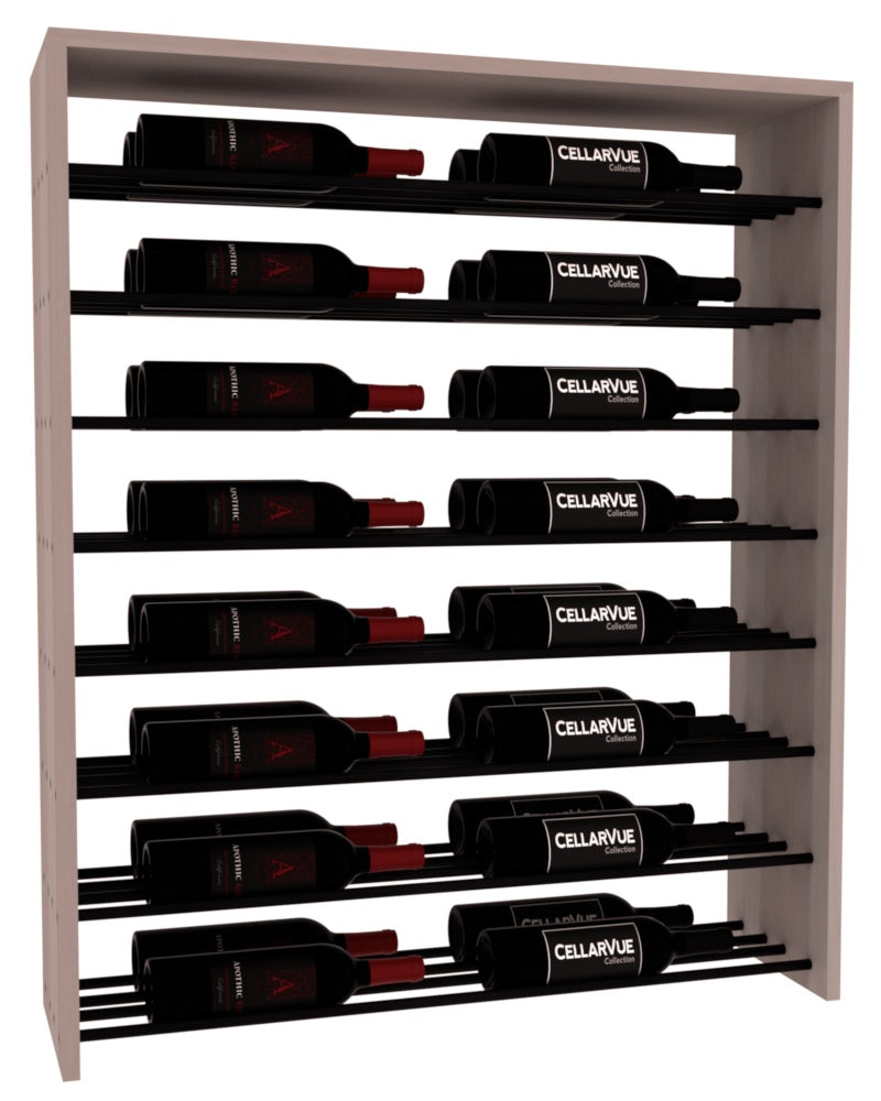 InstaCellar 35" Horizontal Double Deep Top Display – Black Metal Rods – Premium Redwood / Greywash stained