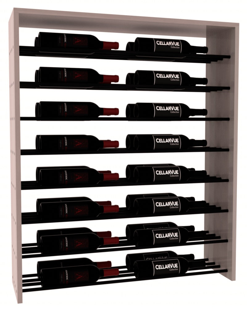 InstaCellar 35" Horizontal Double Deep Top Display – Black Metal Rods – Premium Redwood / Greywash stained