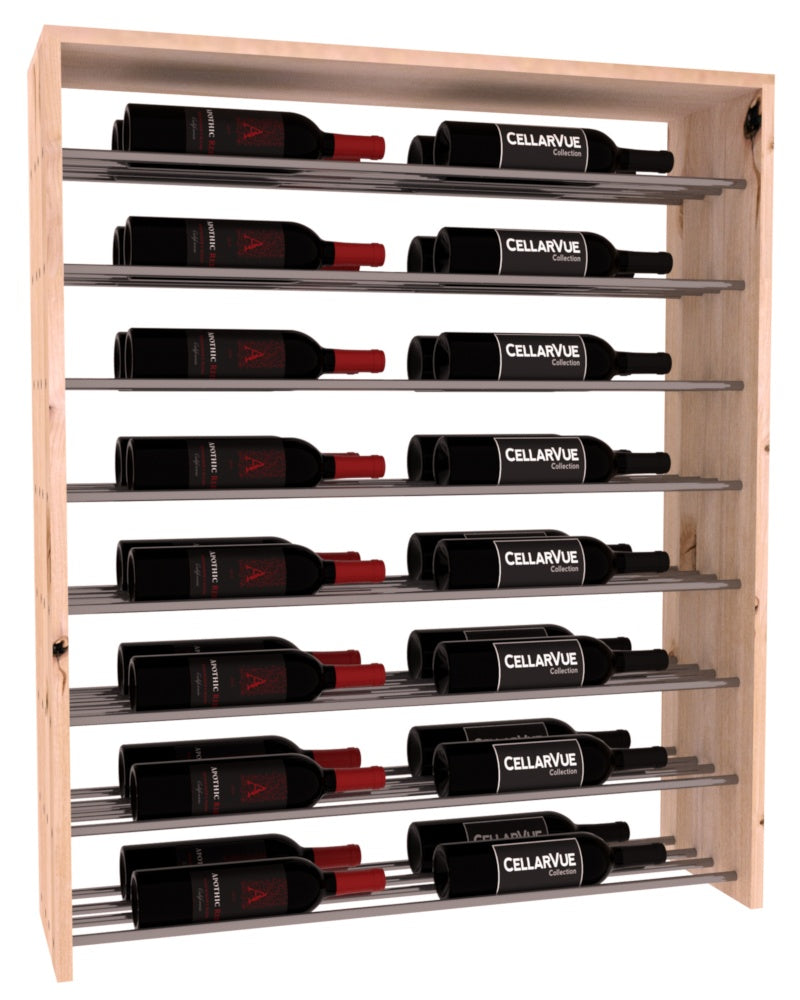 InstaCellar 35" Horizontal Double Deep Top Display – Gunmetal Rods – Knotty Alder / Unstained