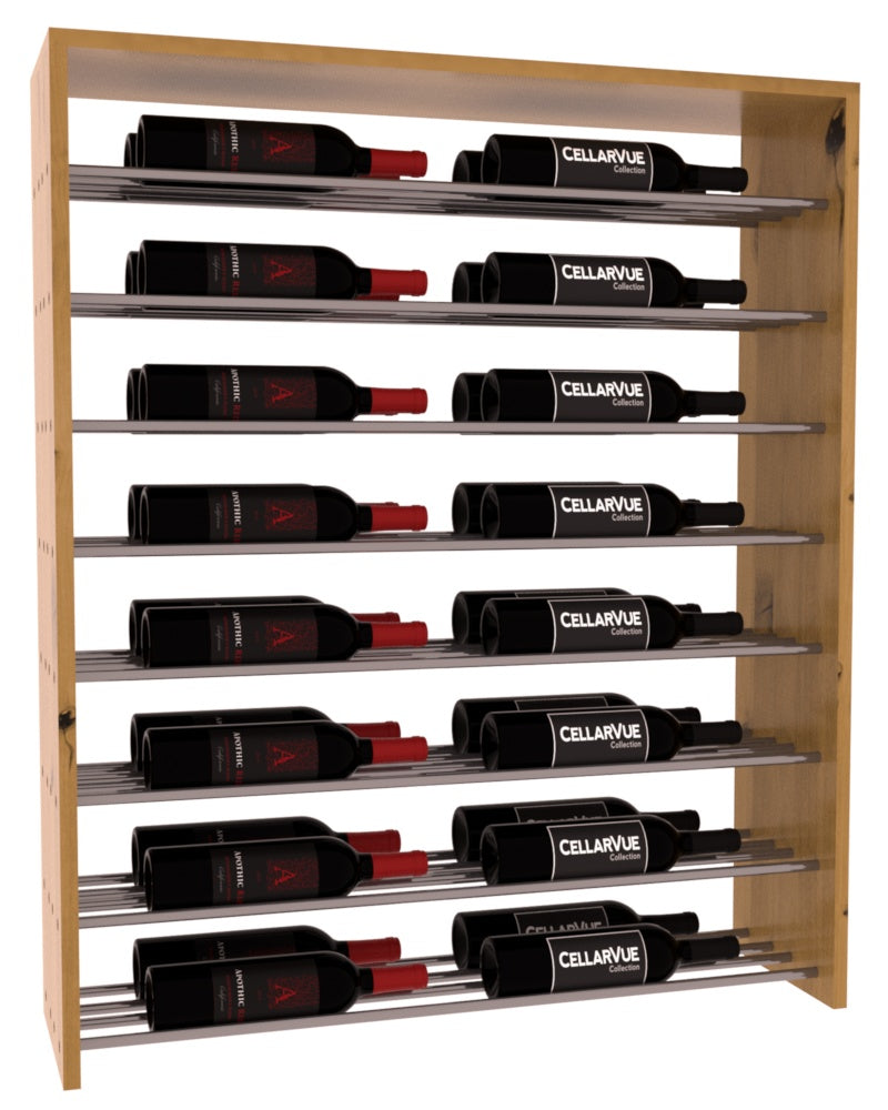 InstaCellar 35" Horizontal Double Deep Top Display – Gunmetal Rods – Knotty Alder / Oak stained