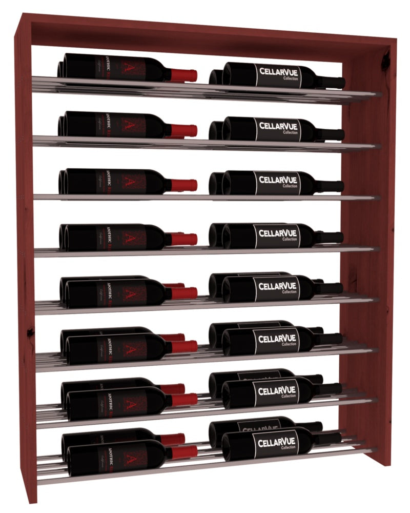 InstaCellar 35" Horizontal Double Deep Top Display – Gunmetal Rods – Knotty Alder / Cherry stained