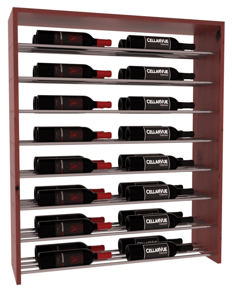 InstaCellar 35" Horizontal Double Deep Top Display – Gunmetal Rods – Knotty Alder / Cherry stained