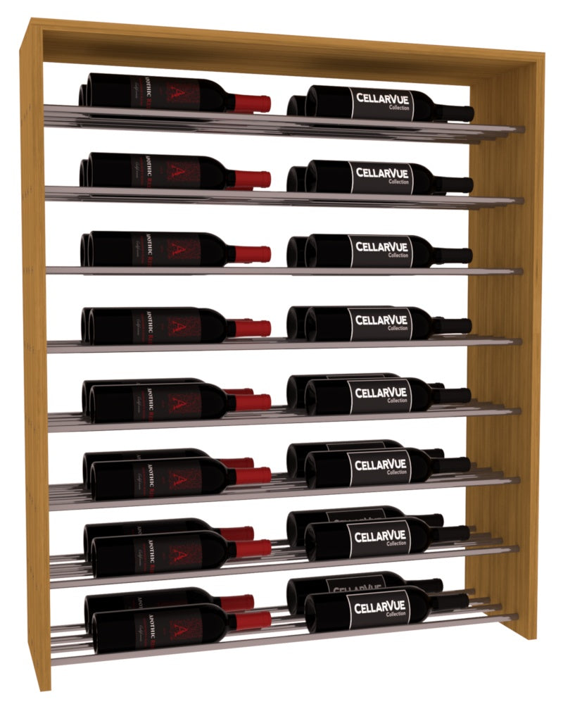InstaCellar 35" Horizontal Double Deep Top Display – Gunmetal Rods – Grand Mahogany / Oak stained