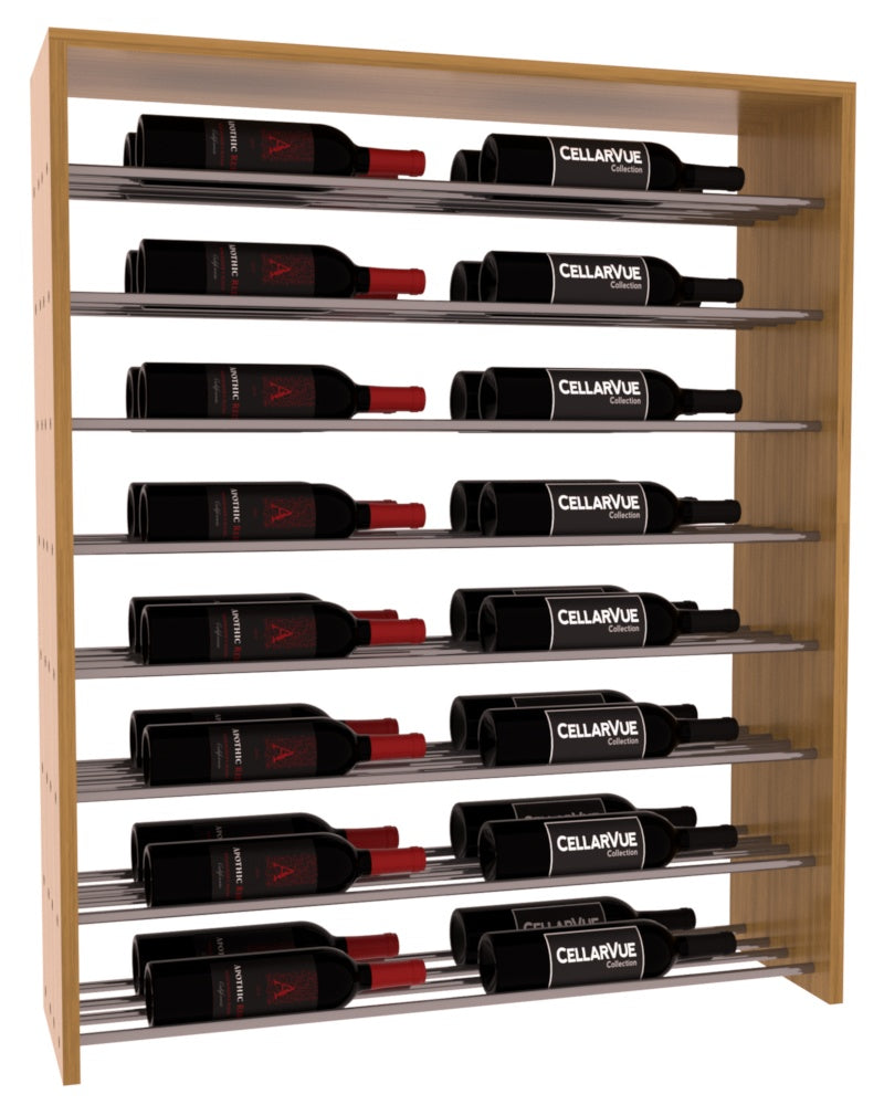 InstaCellar 35" Horizontal Double Deep Top Display – Gunmetal Rods – Grand Mahogany / Oak stained