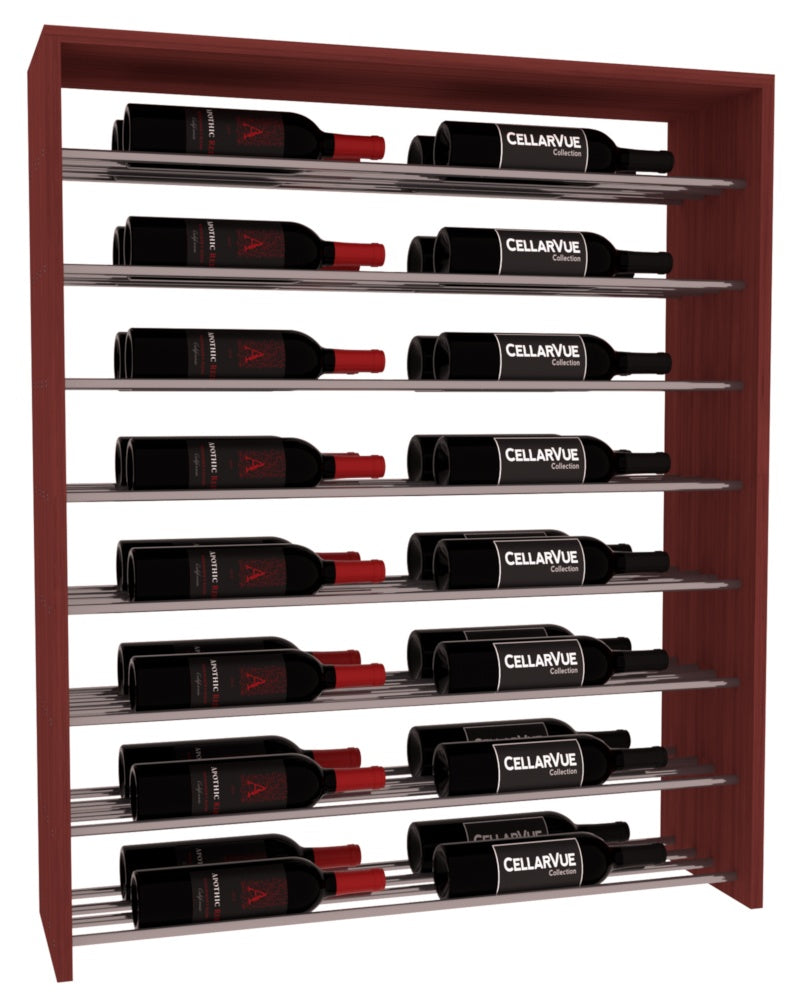 InstaCellar 35" Horizontal Double Deep Top Display – Gunmetal Rods – Grand Mahogany / Cherry stained