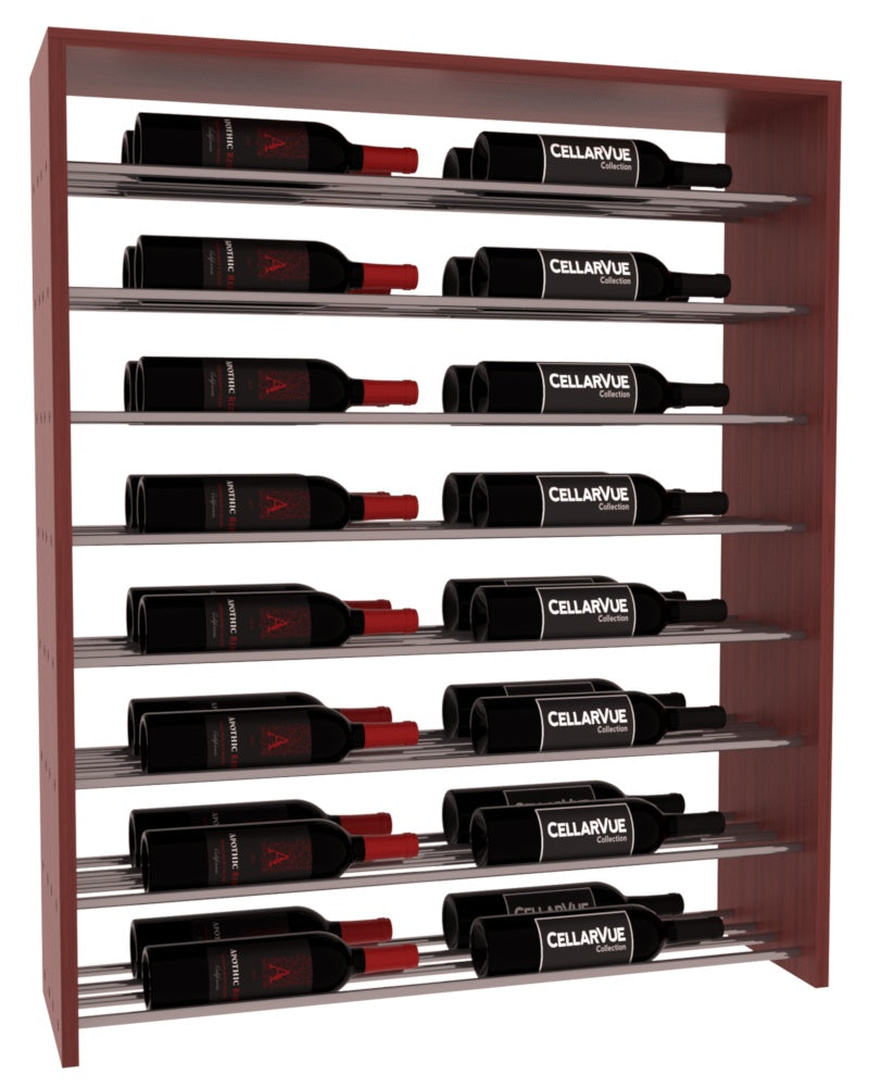InstaCellar 35" Horizontal Double Deep Top Display – Gunmetal Rods – Grand Mahogany / Cherry stained