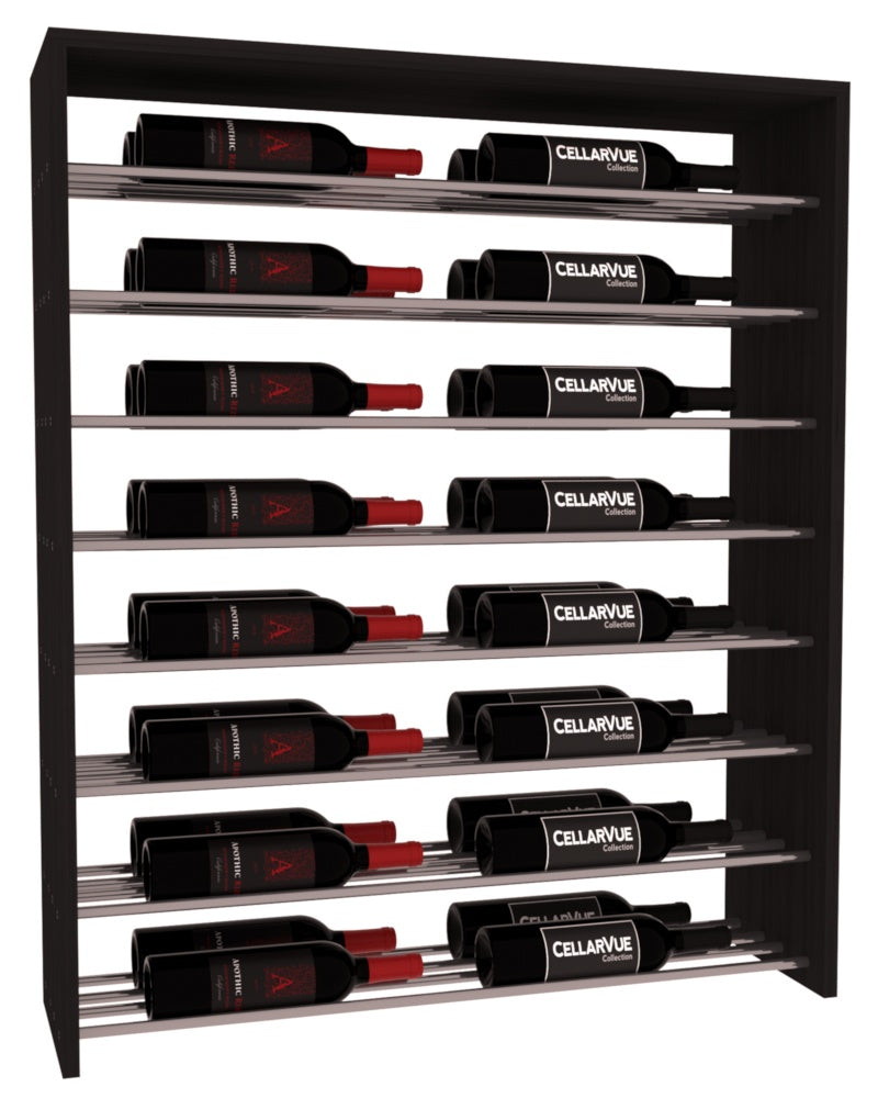 InstaCellar 35" Horizontal Double Deep Top Display – Gunmetal Rods – Grand Mahogany / Black stained