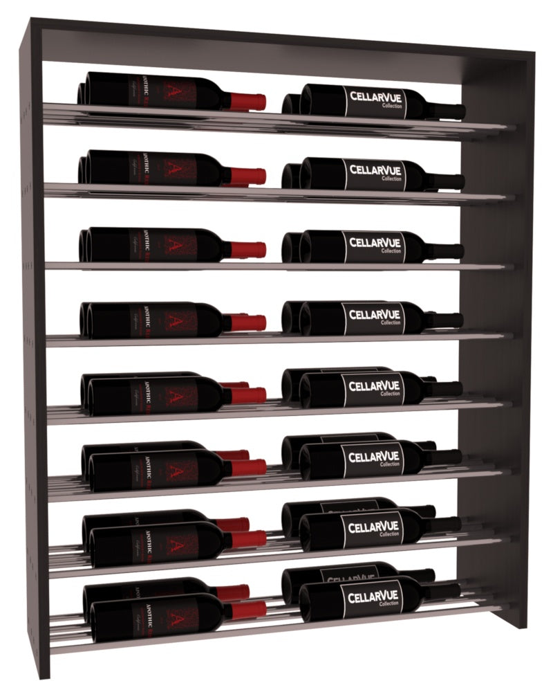 InstaCellar 35" Horizontal Double Deep Top Display – Gunmetal Rods – Grand Mahogany / Black stained