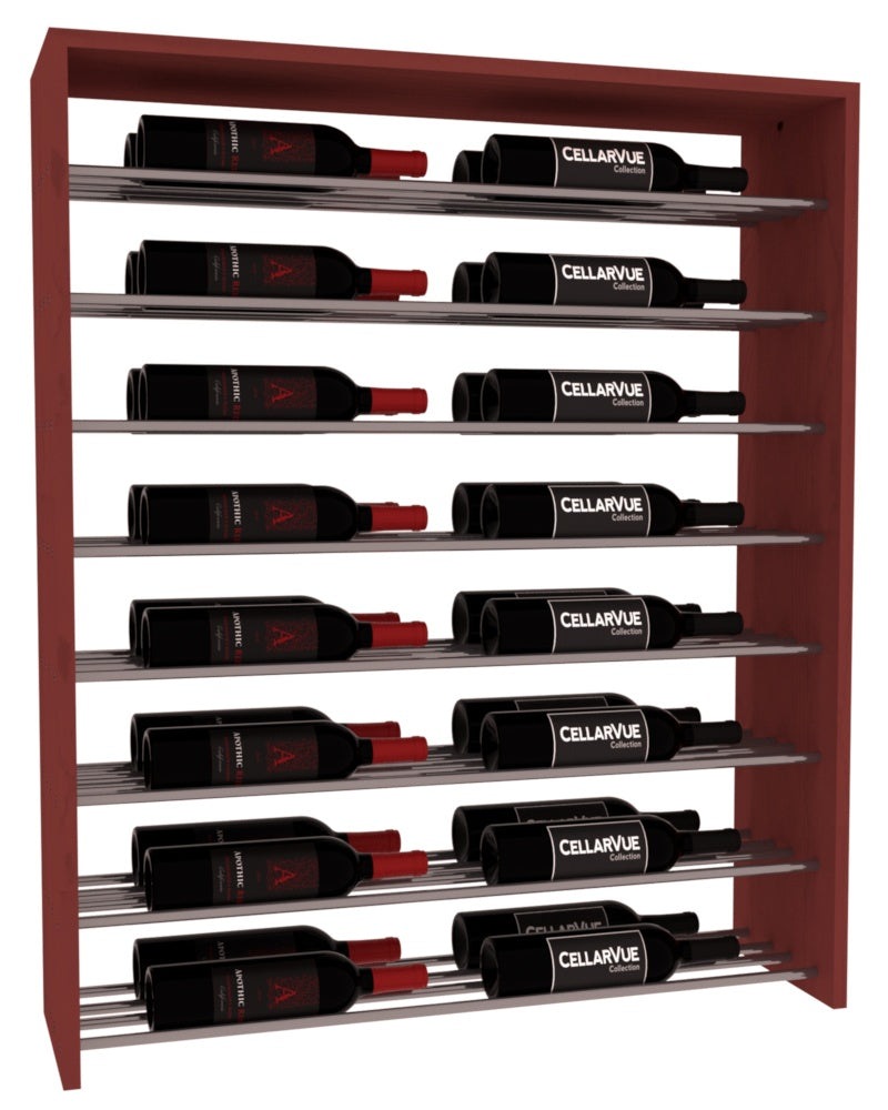 InstaCellar 35" Horizontal Double Deep Top Display – Gunmetal Rods – Ponderosa Pine / Cherry stained