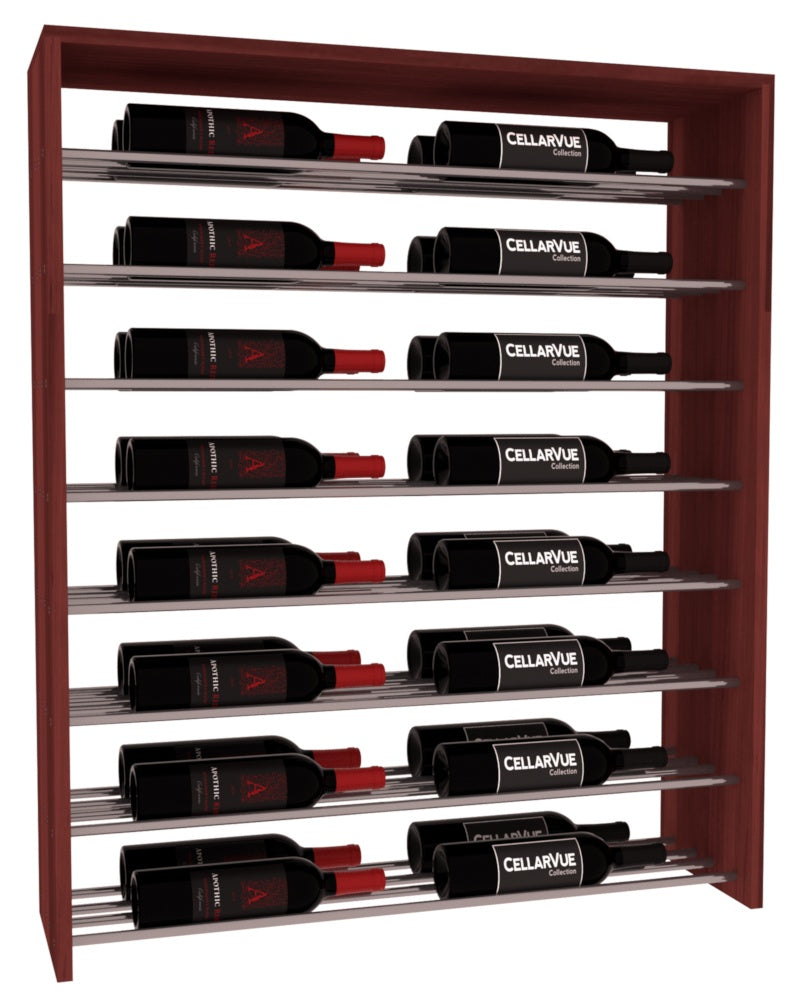 InstaCellar 35" Horizontal Double Deep Top Display – Gunmetal Rods – Premium Redwood / Cherry stained