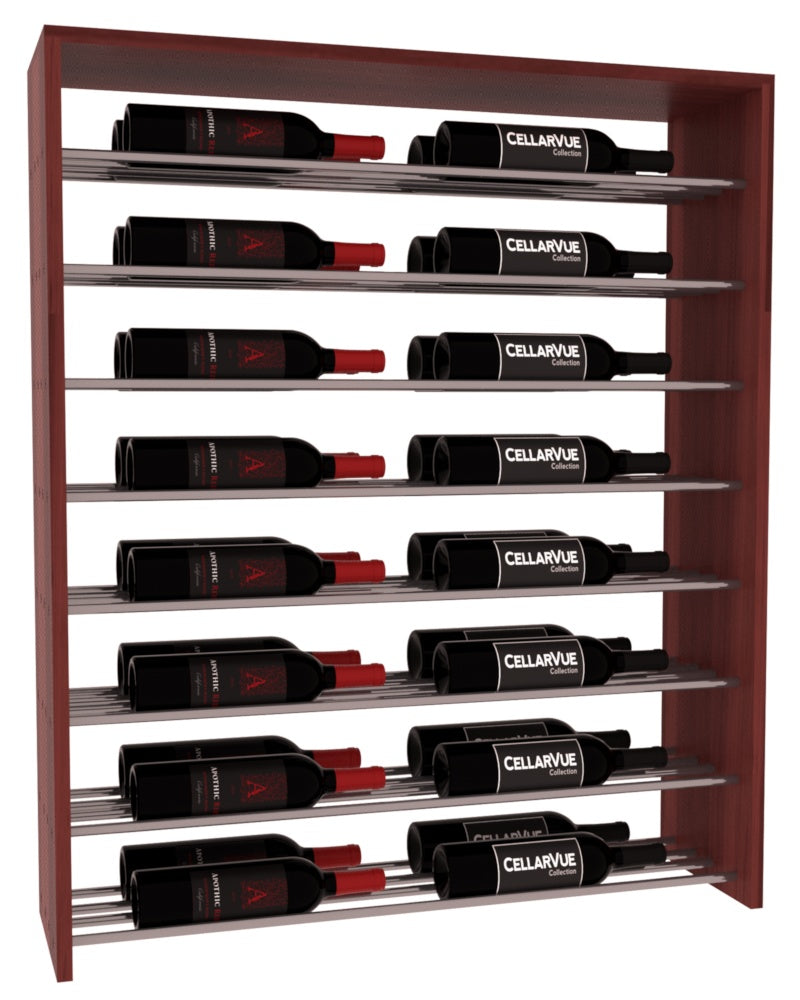 InstaCellar 35" Horizontal Double Deep Top Display – Gunmetal Rods – Premium Redwood / Cherry stained