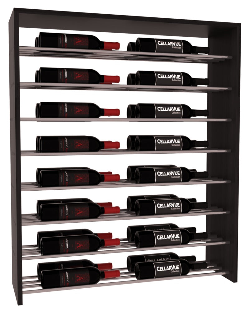 InstaCellar 35" Horizontal Double Deep Top Display – Gunmetal Rods – Premium Redwood / Black stained
