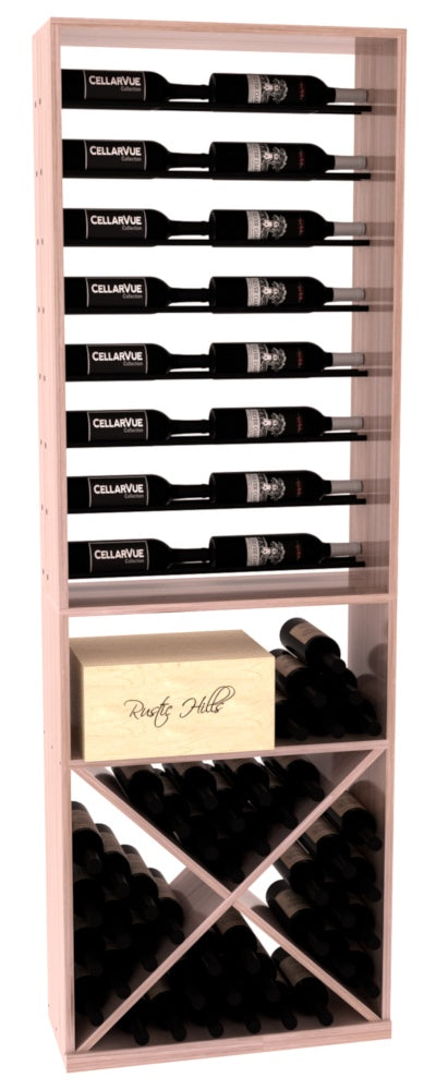 InstaCellar 26" Horizontal Display / X Bin Combo – Black Metal Rods – Grand Mahogany / Unstained