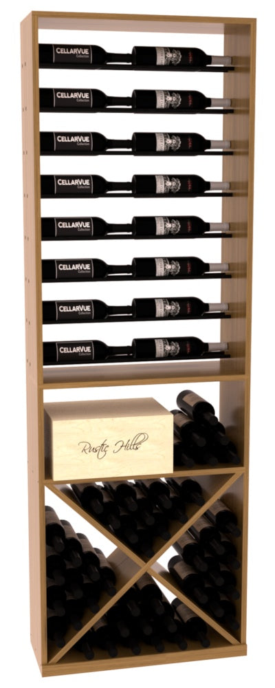 InstaCellar 26" Horizontal Display / X Bin Combo – Black Metal Rods – Grand Mahogany / Oak stained