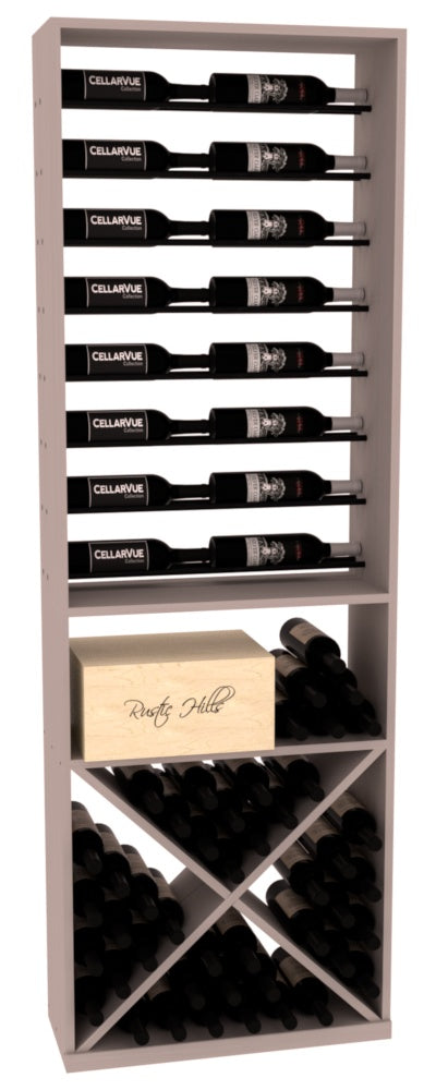 InstaCellar 26" Horizontal Display / X Bin Combo – Black Metal Rods – Grand Mahogany / Greywash stained