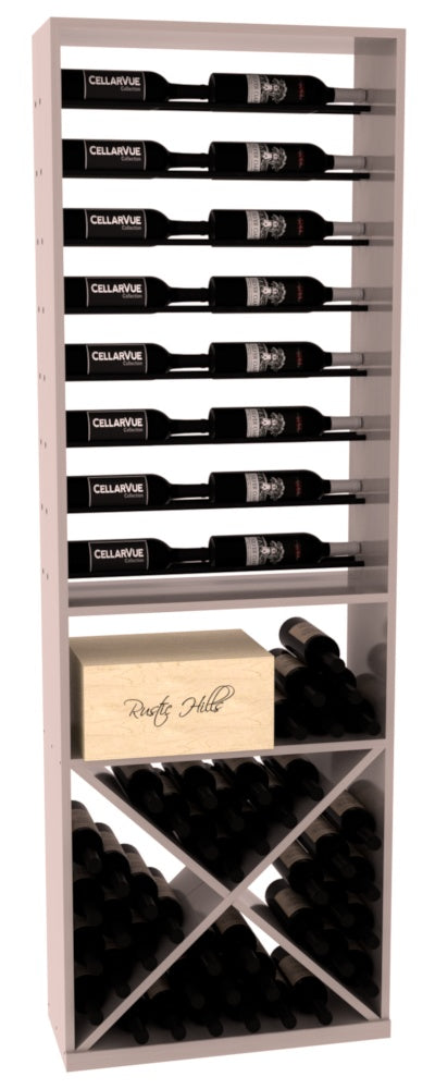 InstaCellar 26" Horizontal Display / X Bin Combo – Black Metal Rods – Grand Mahogany / Greywash stained
