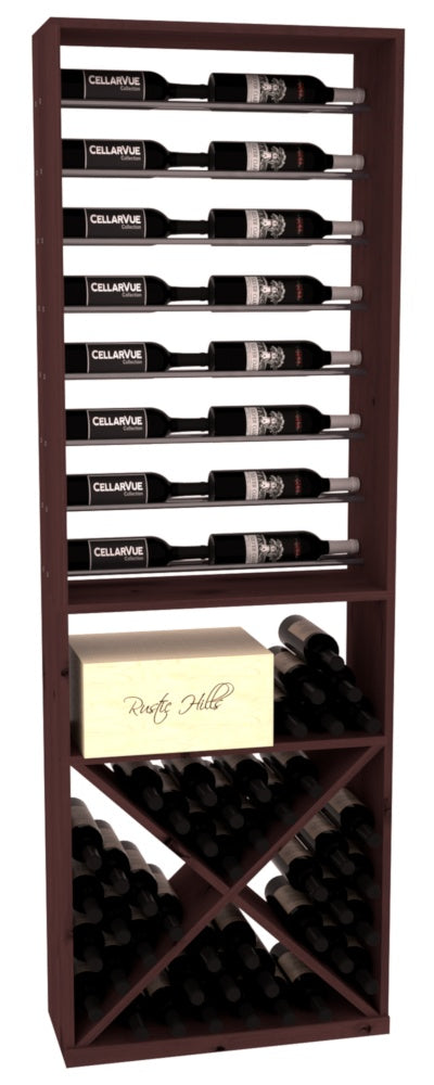 InstaCellar 26" Horizontal Display / X Bin Combo – Gunmetal Rods – Knotty Alder / Cherry stained