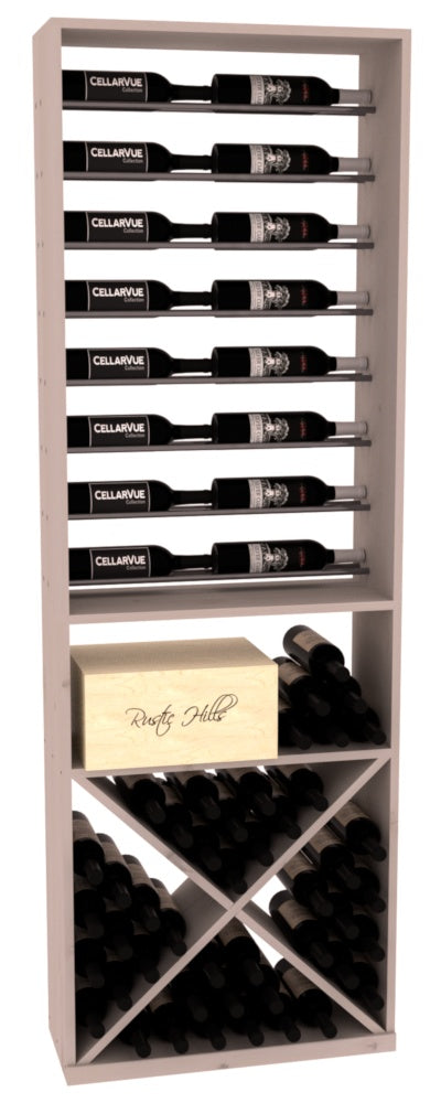 InstaCellar 26" Horizontal Display / X Bin Combo – Gunmetal Rods – Knotty Alder / Black stained