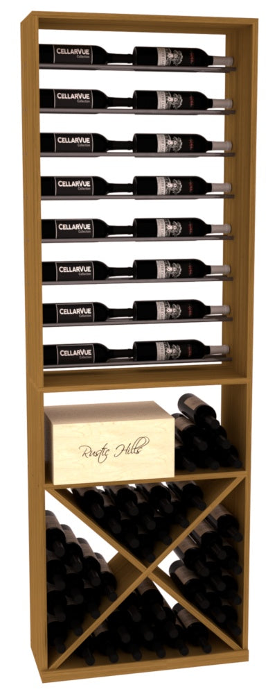 InstaCellar 26" Horizontal Display / X Bin Combo – Gunmetal Rods – Grand Mahogany / Unstained