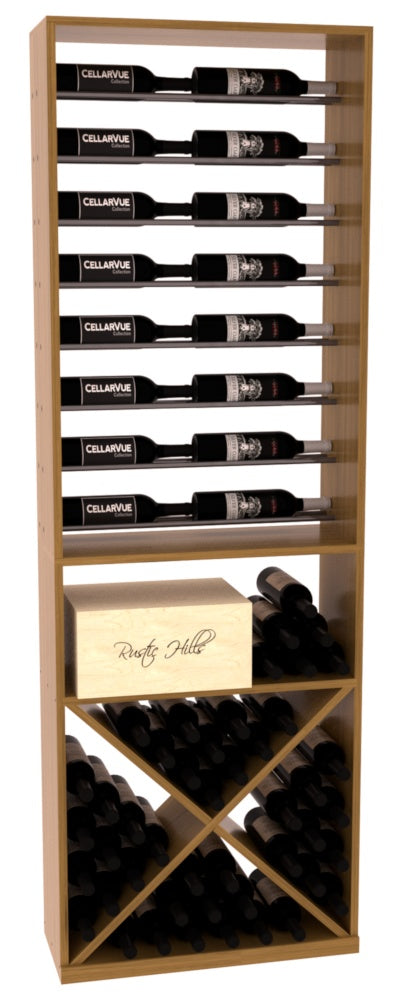 InstaCellar 26" Horizontal Display / X Bin Combo – Gunmetal Rods – Grand Mahogany / Unstained
