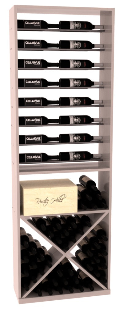 InstaCellar 26" Horizontal Display / X Bin Combo – Gunmetal Rods – Grand Mahogany / Black stained