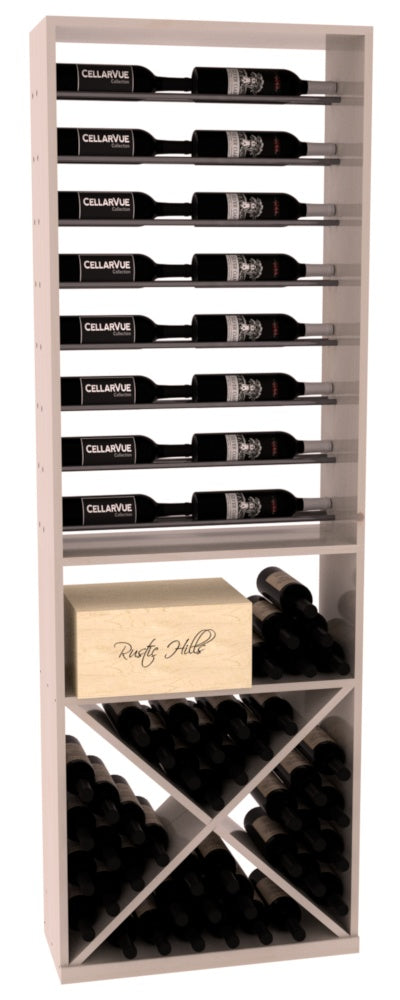 InstaCellar 26" Horizontal Display / X Bin Combo – Gunmetal Rods – Ponderosa Pine / Greywash stained