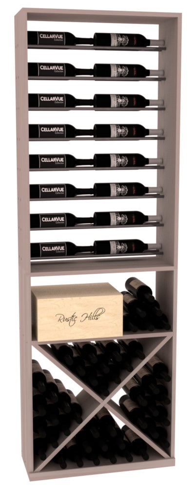 InstaCellar 26" Horizontal Display / X Bin Combo – Gunmetal Rods – Premium Redwood / Black stained