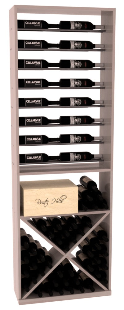InstaCellar 26" Horizontal Display / X Bin Combo – Gunmetal Rods – Premium Redwood / Black stained