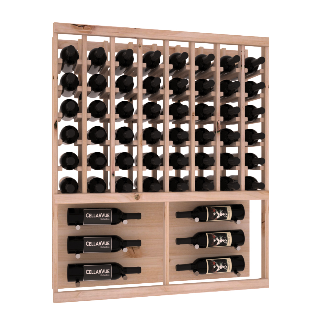 InstaCellar 35" Top Showcase Display – Grand Mahogany / Greywash stained