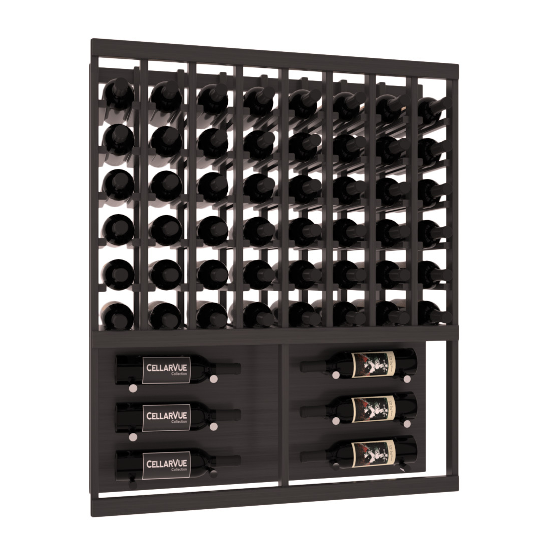 InstaCellar 35" Top Showcase Display – Knotty Alder / Greywash stained
