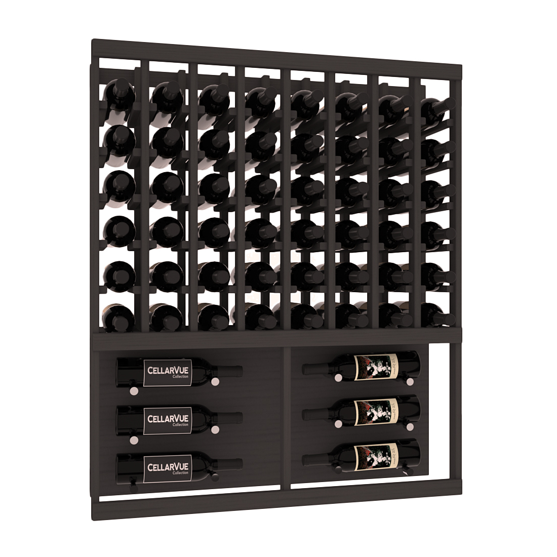 InstaCellar 35" Top Showcase Display – Grand Mahogany / Black stained