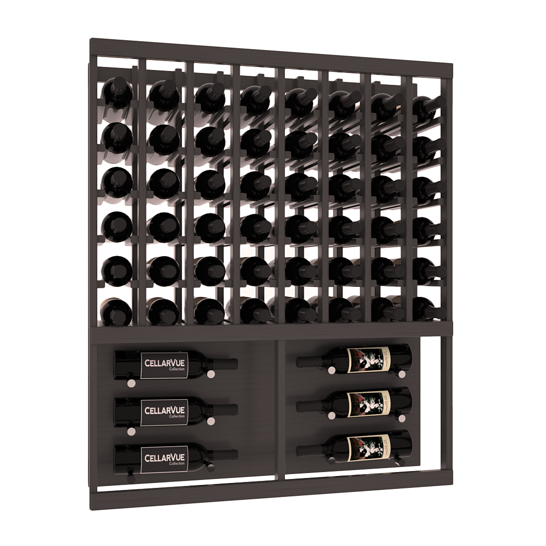 InstaCellar 35" Top Showcase Display – Premium Redwood / Black stained