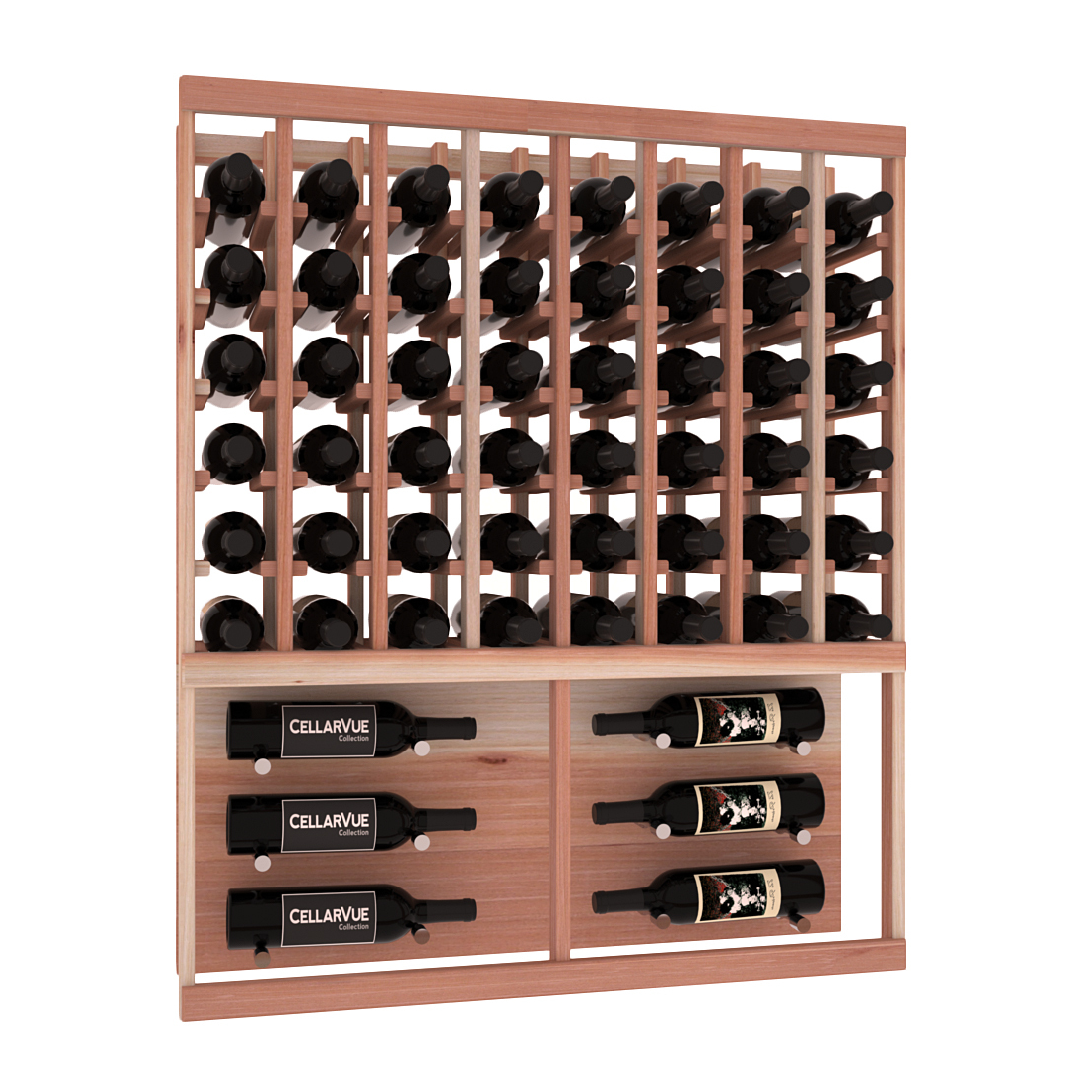InstaCellar 35" Top Showcase Display – Grand Mahogany / Greywash stained