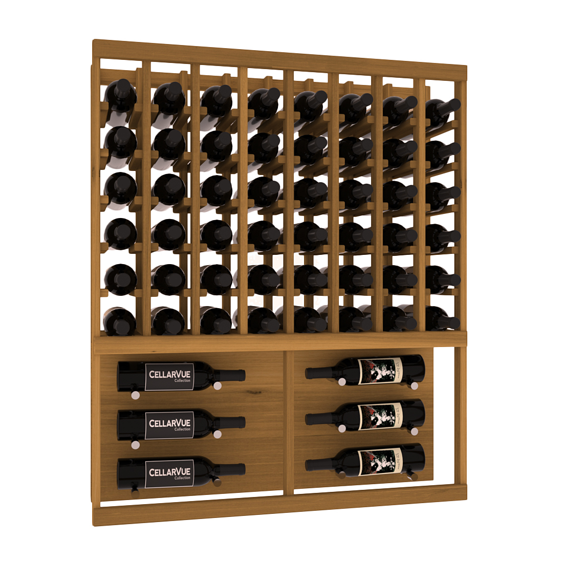 InstaCellar 35" Top Showcase Display – Premium Redwood / Cherry stained