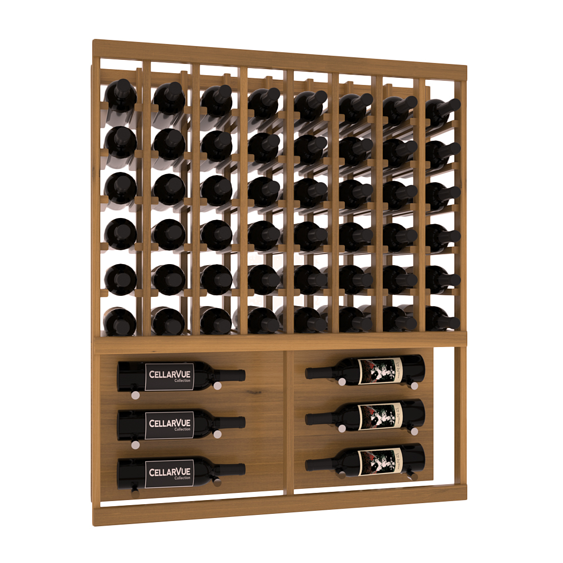 InstaCellar 35" Top Showcase Display – Knotty Alder / Oak stained