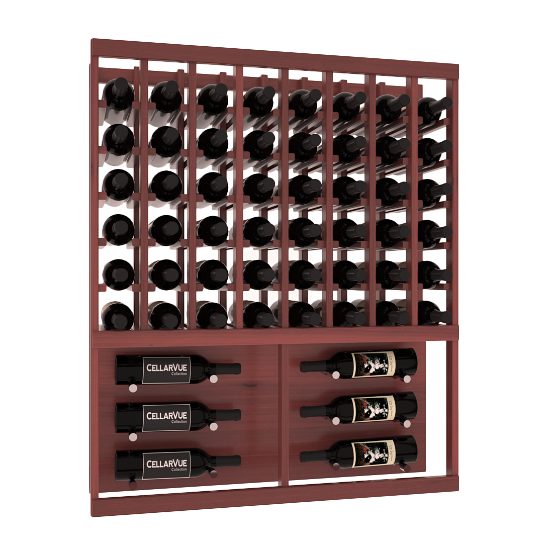 InstaCellar 35" Top Showcase Display – Premium Redwood / Oak stained