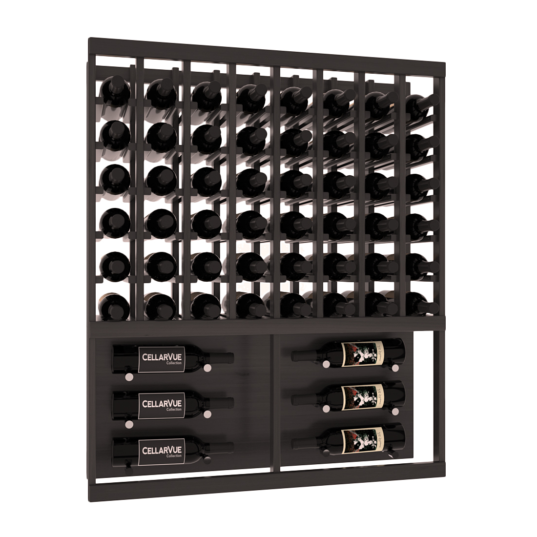 InstaCellar 35" Top Showcase Display – Premium Redwood / Oak stained