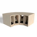 GrandCellar™ 4 Column Full-Depth Elevated Cradle Display Row Corner – 12" – White Oak / Unstained
