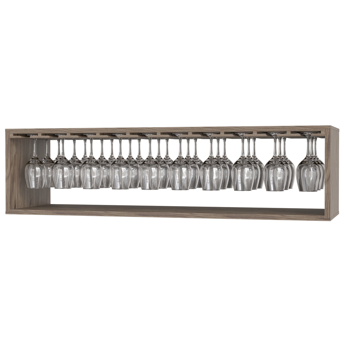 GrandCellar™ 10 Column Full-Depth Stemware Rack – 12" – Walnut / Unstained
